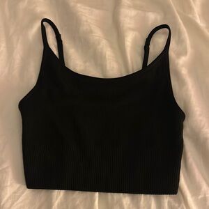 Black Sleeveless Crop Camisole
